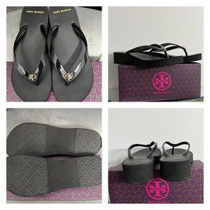 Tory Burch Cut Out Wedge Flip Flops